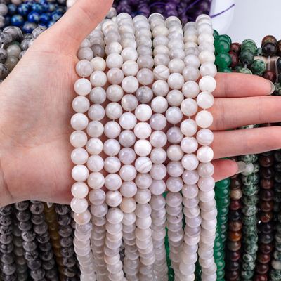 8mm White Crazy Lace Agate Loose Beads OEM ODM per artigianato fai da te