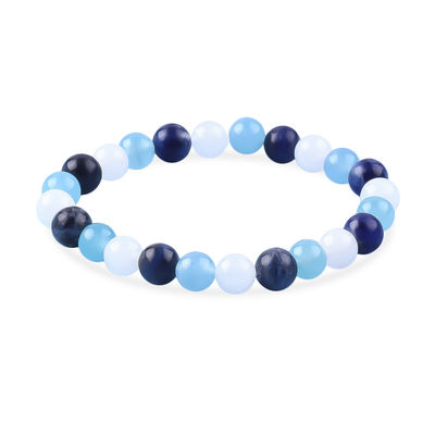 Braccialetto di cristallo di calcedonia blu 8mm di energia positiva