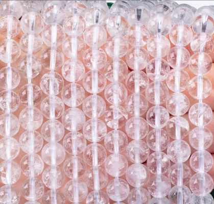 Perle di quarzo rotondo e limpido Perle di cristallo curative per la produzione di gioielli