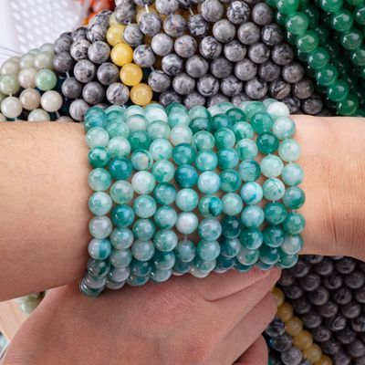 8mm Blue Jade Gemstone Beads Healing Crystal Stone Beads per la realizzazione di gioielli