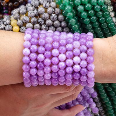 8mm Violet Giada perle di gemma per le gemme di cristallo per la produzione di gioielli