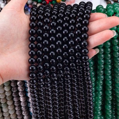 Natural Crystal Black Obsidian 8MM Round Loose Gemstone Bead per la realizzazione di gioielli fai da te