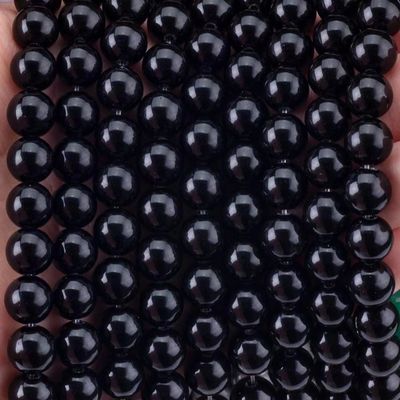 Natural Crystal Black Obsidian 8MM Round Loose Gemstone Bead per la realizzazione di gioielli fai da te