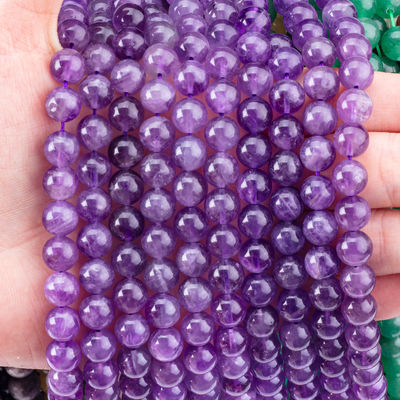 Perle di pietra semi-preziosa rozzosa 6 mm di amatista