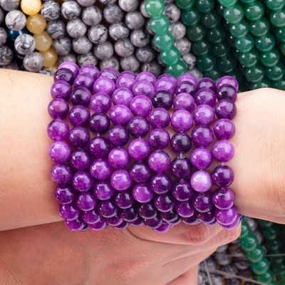 8 mm di giada viola scura perle di pietra gemma cristallina curativa perle di pietra per la produzione di gioielli