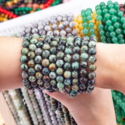 Gioielli fai da te realizzati a mano Produrre perline di cristallo turchesi africane da 8 mm Perline di gemme sciolte