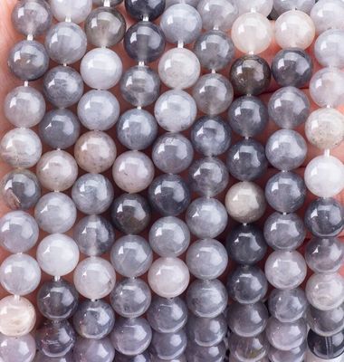 Grigio Nuvoloso Quarzo Stringhe di perline sciolte Pietra semipreziosa Cristallo naturale Pietra preziosa per la realizzazione di gioielli fai da te