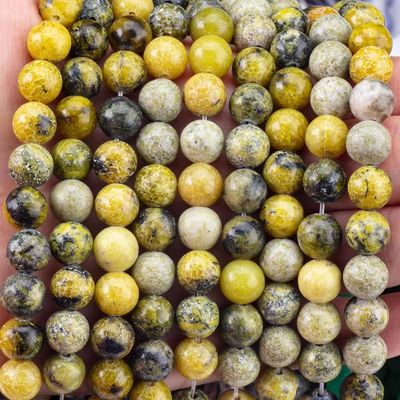 Perle gialle lucidate da 6 mm e 8 mm per artigianato