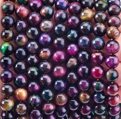 Cristallo naturale Gemstone Rainbow Tiger's Eye Loose Bead Strands Semi Precious Stone per la realizzazione di gioielli fai da te