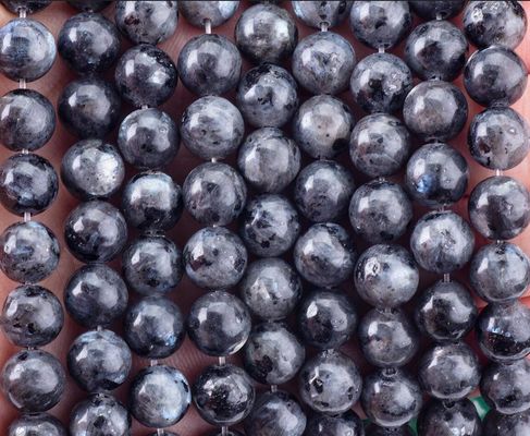 Pietra cristallina naturale nera di labradorite, strati di perline sciolte, pietra semi-preziosa per la fabbricazione di gioielli fai da te