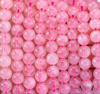 Pietra cristallina naturale di diamante rosa quarzo strati di perline sciolte pietra semi-preziosa per la fabbricazione di gioielli fai da te