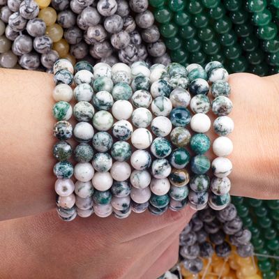 8mm Agata di alberi perle di gemme perle di cristallo per la produzione di gioielli