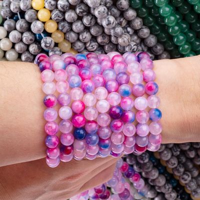 Agate di orchidea strati di perline sciolte Pietra semi-preziosa per la fabbricazione di gioielli fai da te