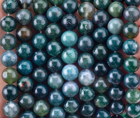 Perle di agata di muschio rotondo 4 mm perle di gemme per la fabbricazione di gioielli fai da te