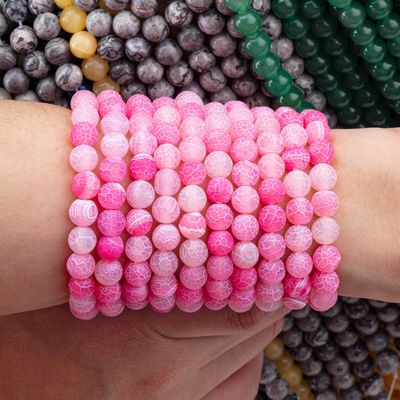 Agata Fuchsia, agata a tempo indeterminato, frammenti di perle sciolte, mattate, fredde, agata spaccata, semi-preziosa