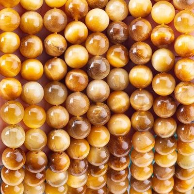 8mm Golden Tiger Eye Gemstone Beads Perle di cristallo per la produzione di gioielli