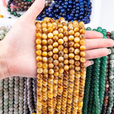 8mm Golden Tiger Eye Gemstone Beads Perle di cristallo per la produzione di gioielli