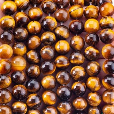 8mm Occhio di tigre dorato scuro perle di pietra preziosa per la lavorazione di gioielli