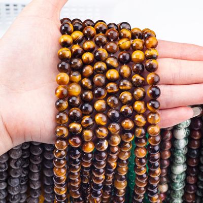 8mm Occhio di tigre dorato scuro perle di pietra preziosa per la lavorazione di gioielli