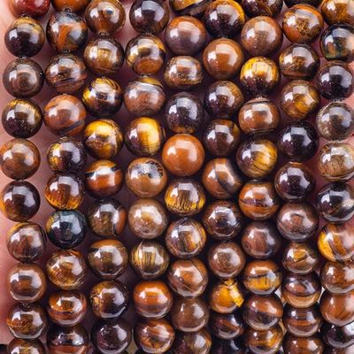 8mm Occhio di tigre marrone perle di pietra preziosa per gioielleria
