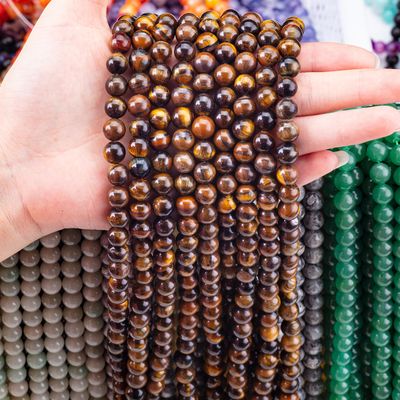 8mm Occhio di tigre marrone perle di pietra preziosa per gioielleria