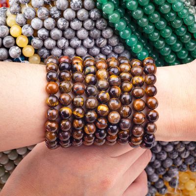 8mm Occhio di tigre marrone perle di pietra preziosa per gioielleria