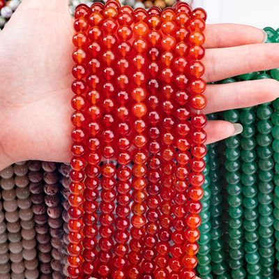 Agata rossa 8 mm perle rotonde di pietre preziose di carnelia naturale per gioielli di festa