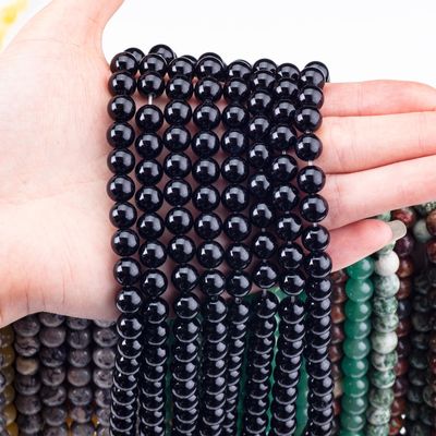 8mm Black Onyx Gemstone Beads Perle di cristallo per la produzione di gioielli