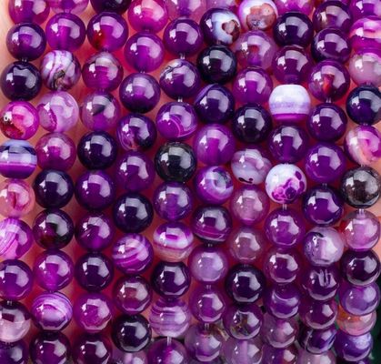 Agate viola a strisce curativa 8 mm perline rotonde di gemme da regalare