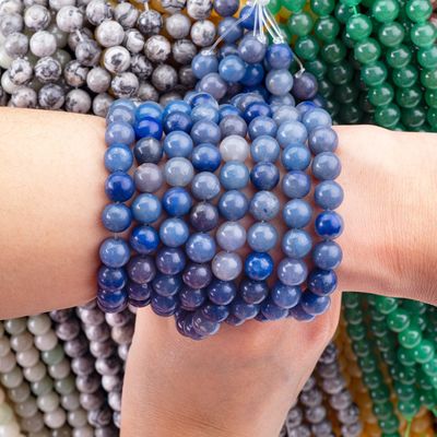 8mm Blu Aventurine perle di gemme perle di cristallo di pietra curativa per la produzione di gioielli
