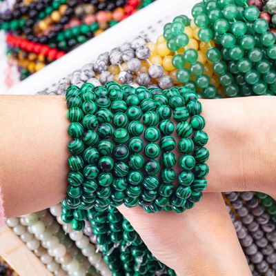8mm Malachite perle di pietra preziosa Perle di pietra cristallina curativa per la realizzazione di gioielli