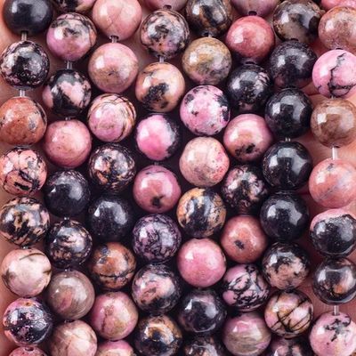 8mm strisce nere Rhodocrosite perle di gemma per le gemme di cristallo per la produzione di gioielli