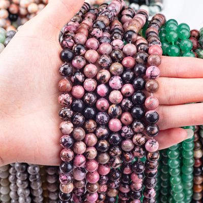8mm strisce nere Rhodocrosite perle di gemma per le gemme di cristallo per la produzione di gioielli