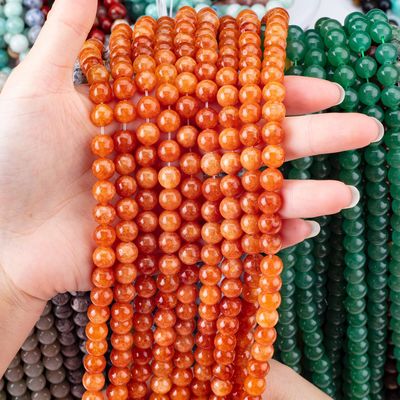 8MM Cristallo Rosso Aventurino Oscuro Gemsotne Gemsotne Rotondo Perline Libere Per Gioielli A Mano