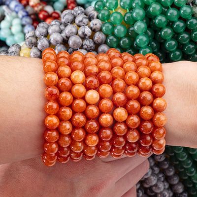 8MM Cristallo Rosso Aventurino Oscuro Gemsotne Gemsotne Rotondo Perline Libere Per Gioielli A Mano