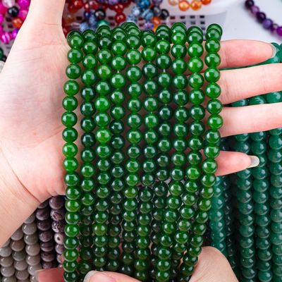 Giada verde sfusi sfusi perle personalizzate perle multi-dimensioni per la produzione di gioielli