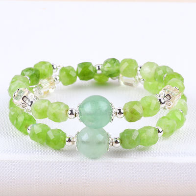Pallone quadrato a molte facce peridoto braccialetto cristallo originale braccialetto OEM ODM