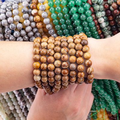 8mm Picture Jasper Gemstone Beads Healing Crystal Stone Beads per la realizzazione di gioielli