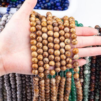 8mm Picture Jasper Gemstone Beads Healing Crystal Stone Beads per la realizzazione di gioielli