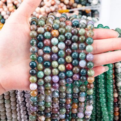 8mm Indiano Agate gemstone perle di cristallo perle di pietra curativa per la produzione di gioielli
