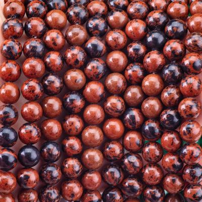 8MM Mahogany Jasper lucidato perla liscia e sciolta per la realizzazione di gioielli a mano