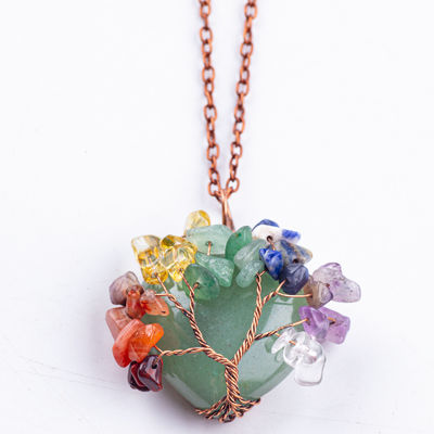 Unisex verde avventurino chakra cristallo collare di guarigione chakra pietra pendente