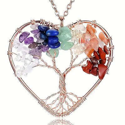 5*5cm Collare dell'Albero della Vita Con Pietra Chakra Pendente