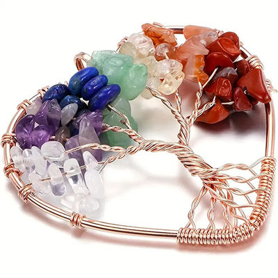 5*5cm Collare dell'Albero della Vita Con Pietra Chakra Pendente