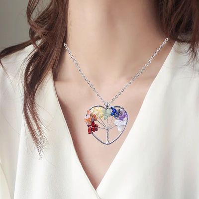 5*5cm Collare dell'Albero della Vita Con Pietra Chakra Pendente