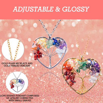 5*5cm Collare dell'Albero della Vita Con Pietra Chakra Pendente
