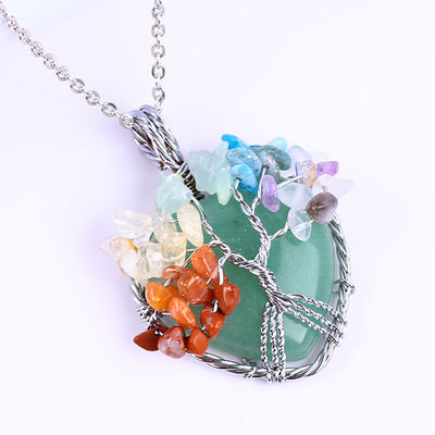 Aventurino verde Chakra spirituale Meditazione Albero della vita Chakra del cuore Colletto di pietra di cristallo