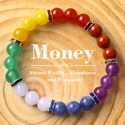 Donne Pietra Naturale Chakra Gemstone Bracelet 22,05 pollici/56cm