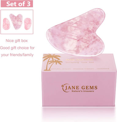 Polished Smooth Crystal Rose Quartz Gua Sha Board Jade Face Stone Per Anti-Aging