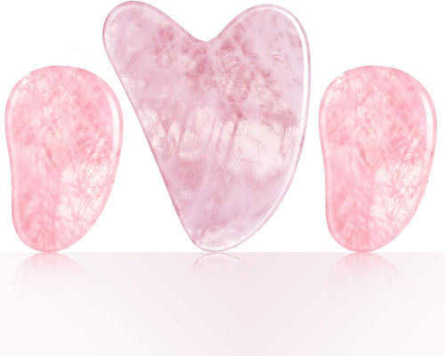 Polished Smooth Crystal Rose Quartz Gua Sha Board Jade Face Stone Per Anti-Aging